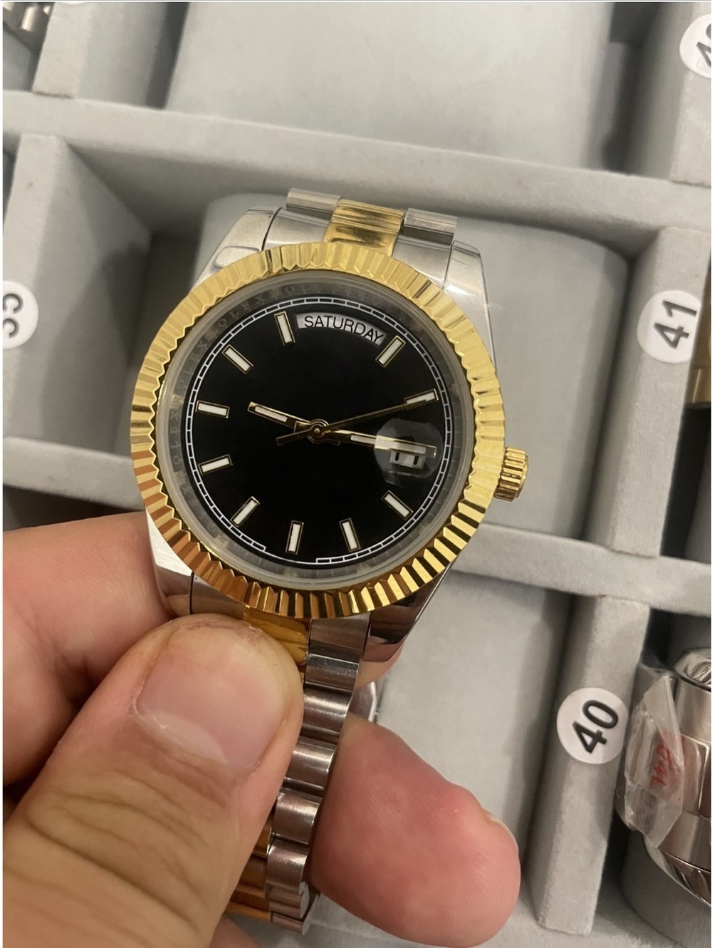 Elegant watch sapphire crystal automatic stock 349
